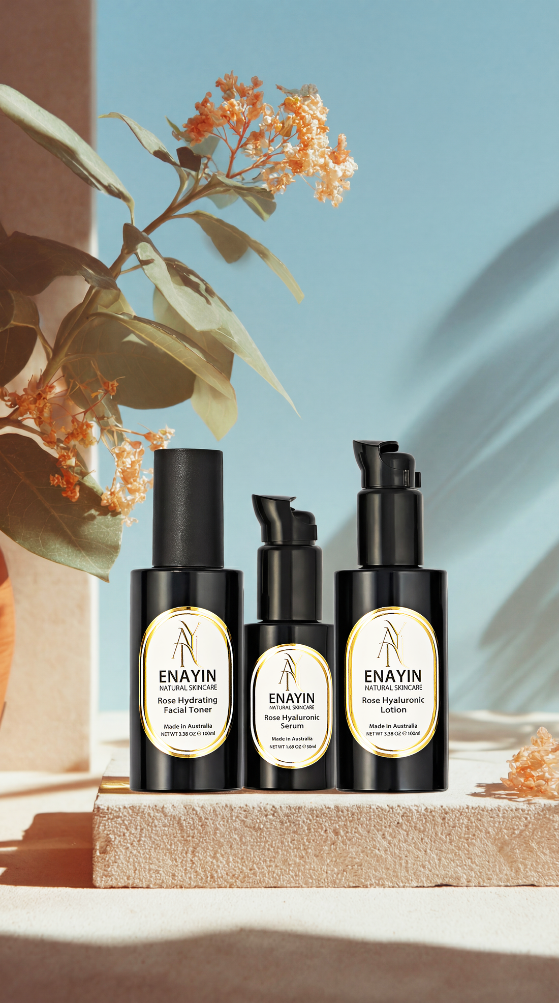 Gift Set: 3 Step Rose Hyaluronic Skincare